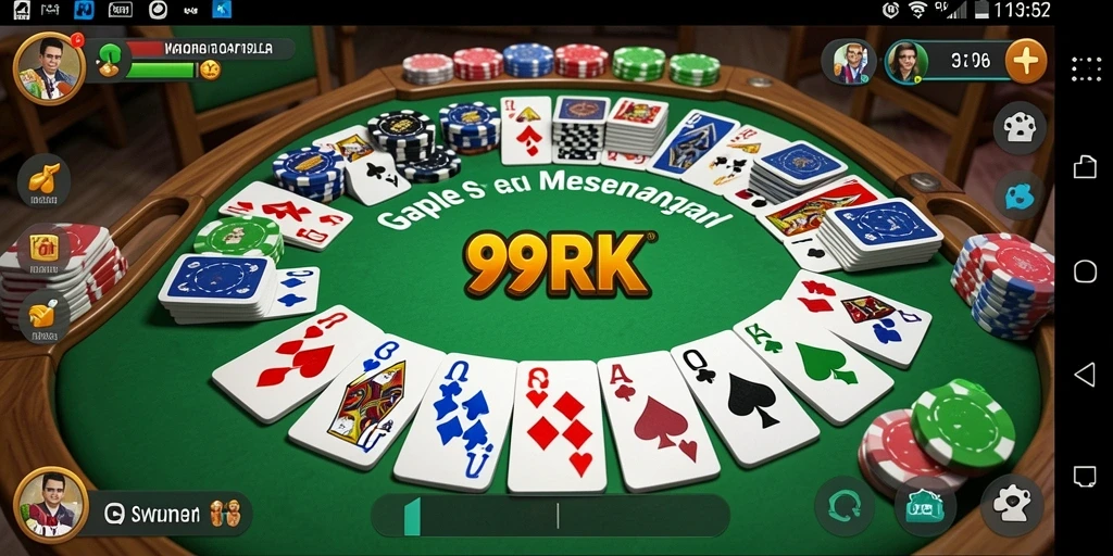 Screenshot dari gameplay Gaple di 99RK yang seru.