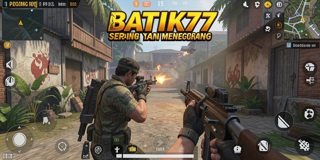 Tampilan gameplay seru di BATIK77 menunjukkan aksi pertempuran intens.