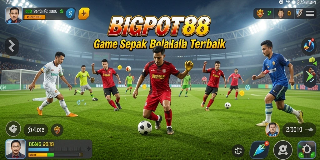 Tangkapan layar gameplay <strong>BIGPOT88</strong> yang menunjukkan aksi seru di lapangan sepak bola.