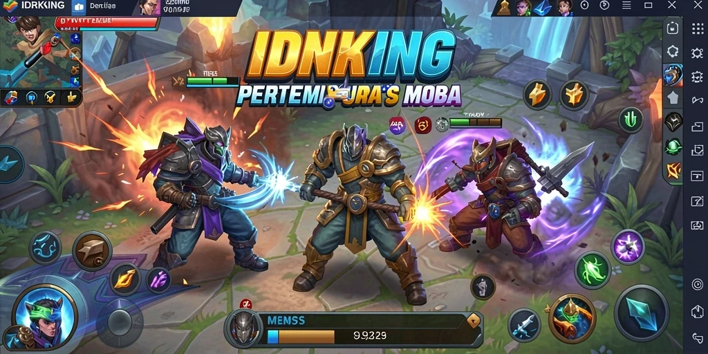 Tampilan gameplay seru dalam IDRKING dengan pertempuran tim.