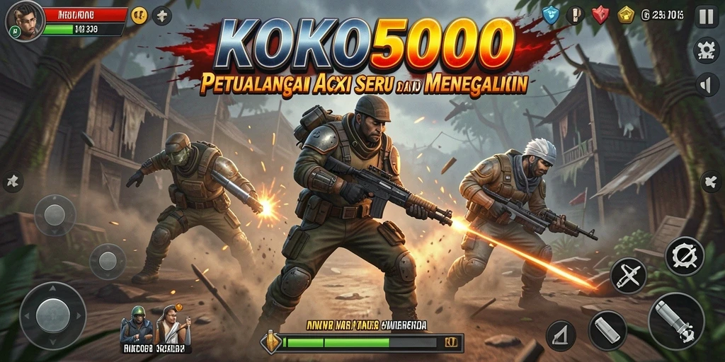 Tangkapan layar KOKO5000 menunjukkan karakter beraksi dalam pertarungan menegangkan.