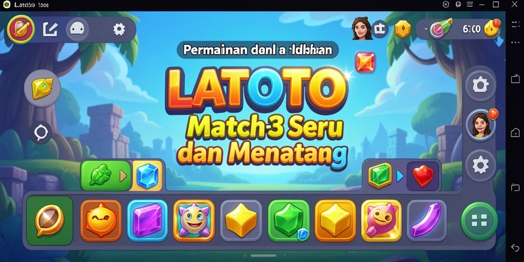 Tampilan menarik dari gameplay LATOTO saat mencocokkan item.
