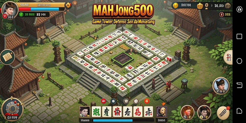 Tangkap momen seru saat gameplay<Tower Defense> MAHJONG500
