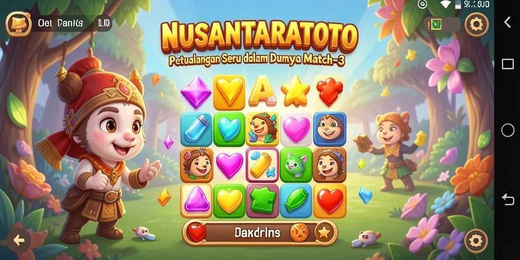 Tangkapan layar gameplay seru NUSANTARATOTO dalam aksi Match-3.