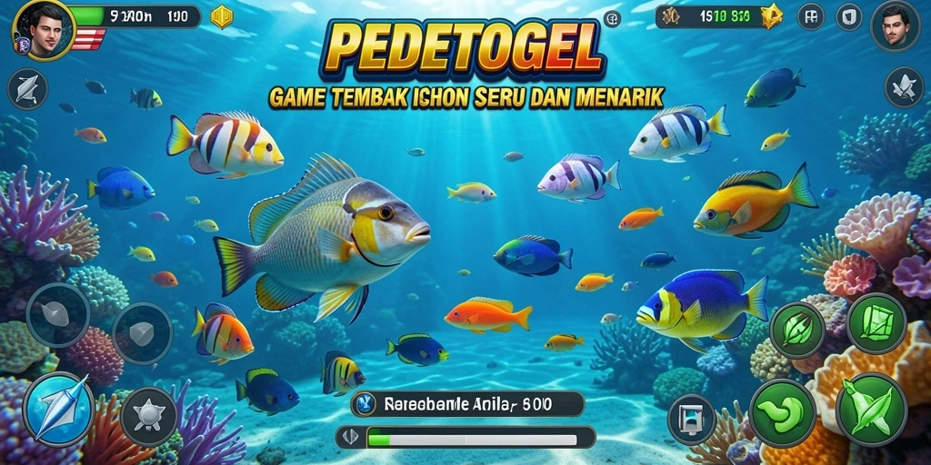Tampilan gameplay seru dari PEDETOGEL saat menembak ikan.