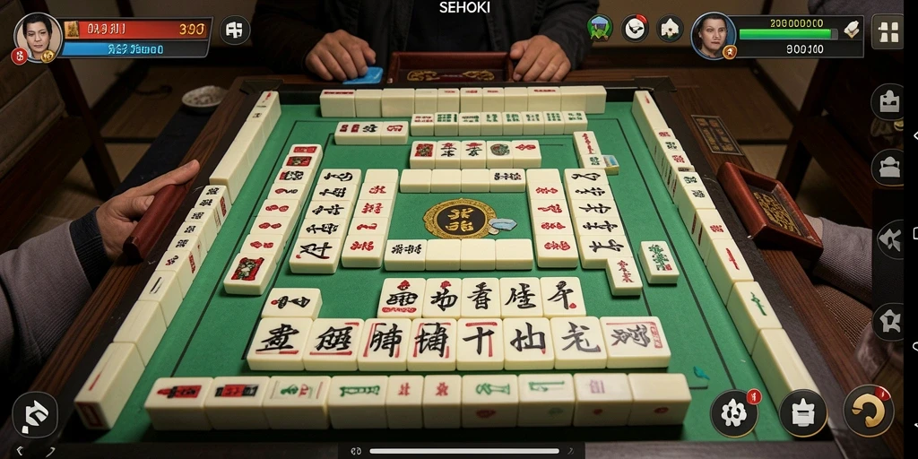 Screenshot utama SEHOKI menampilkan antarmuka permainan Mahjong yang menawan.