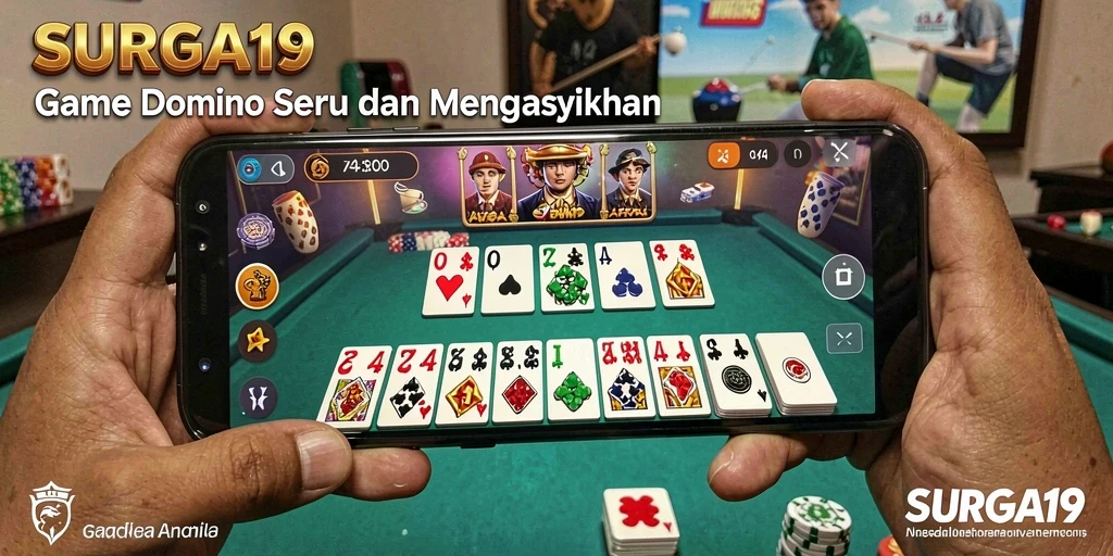 Screenshot gameplay Domino SURGA19 yang menampilkan keseruan bermain.