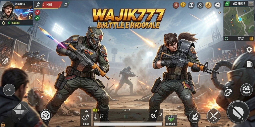 Tampilan menegangkan gameplay Battle Royale di WAJIK777.