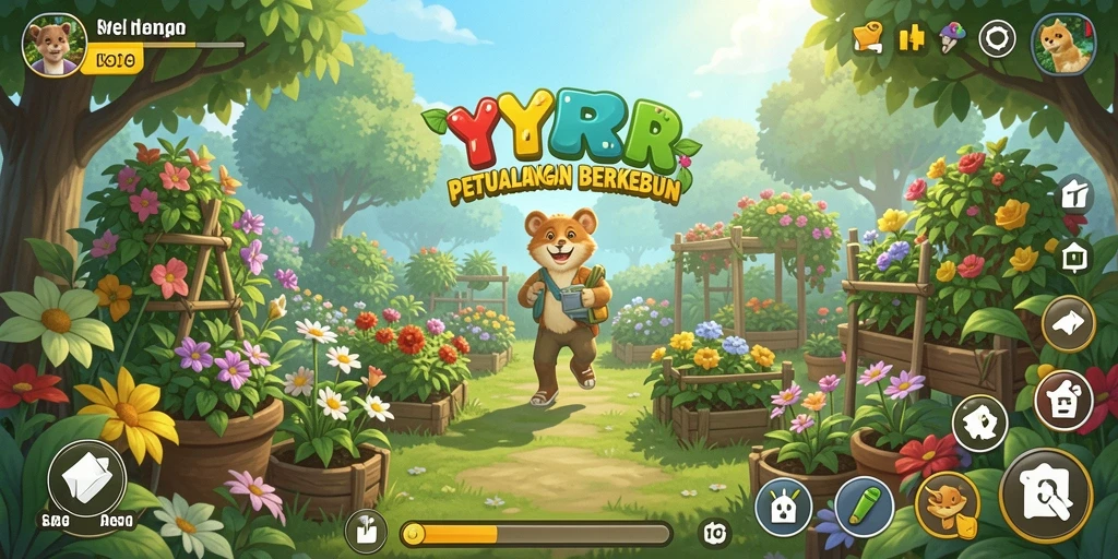 Gameplay YYRR yang menarik dengan beragam aktivitas berkebun.